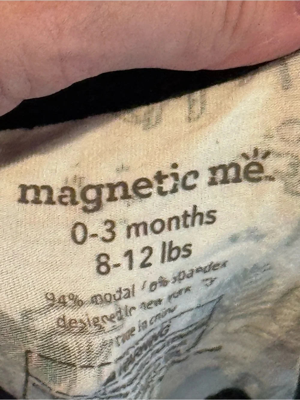 Magnetic Me Footed One-Piece with Black Nature Print